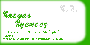 matyas nyemecz business card